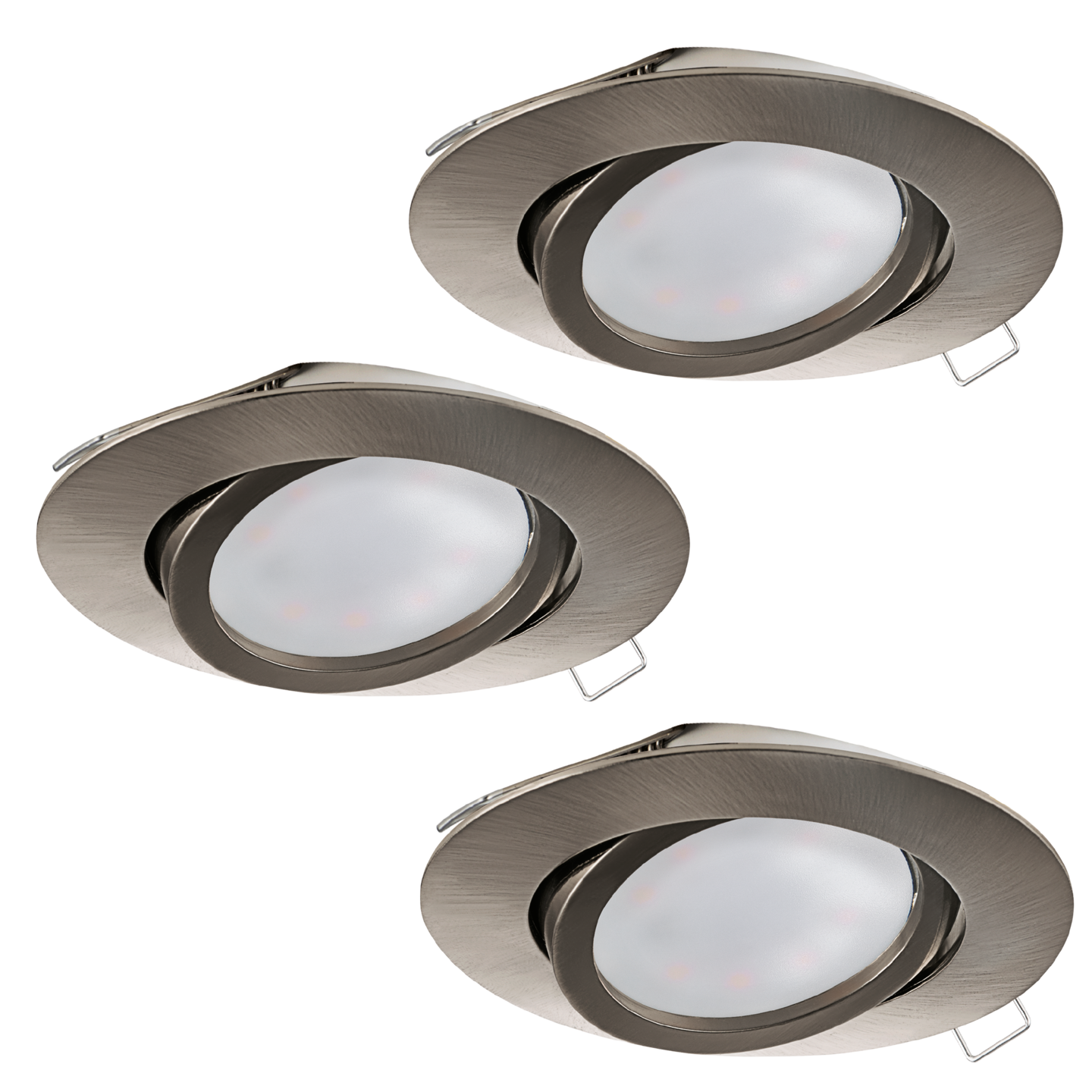 Uppospottisarja EGLO Tedo led 5W GU10 8cm harjattu teräs 3kpl