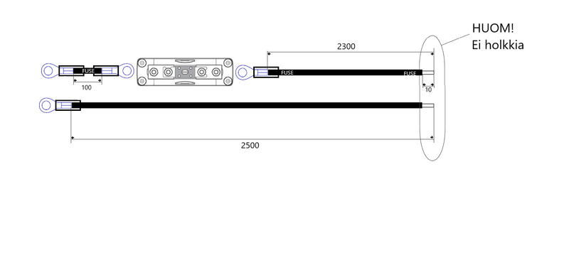 Johdinsarja Reimax Off-Grid PV 24VDC 160A 2,5m