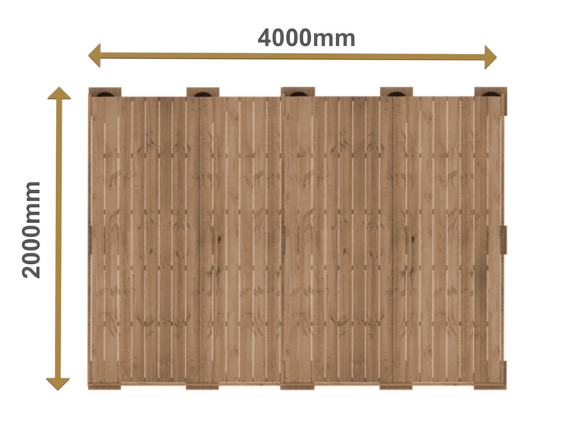 Valmisterassi Patio Classic 2x4m kestopuu