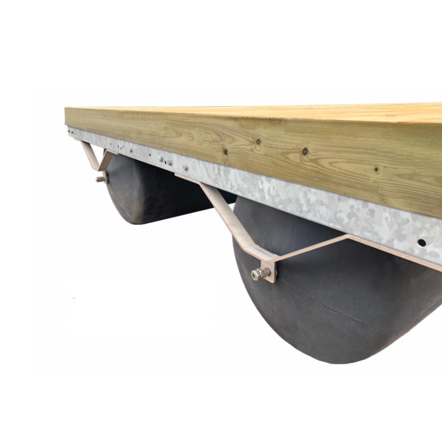 Teräs-äijä, teräsrunkoinen koottava laituri pyörivillä ROLLERI-rullaponttoneilla