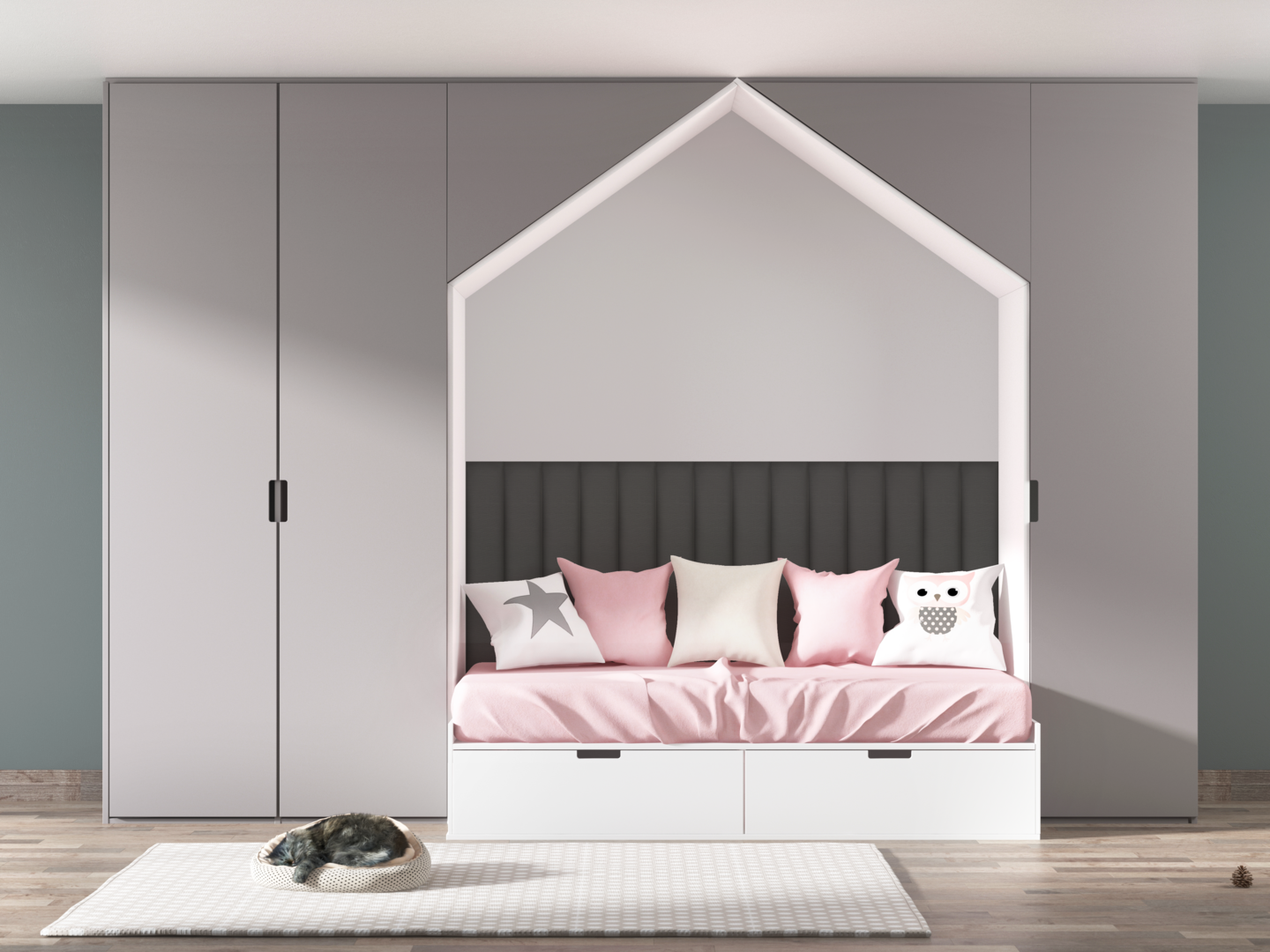 Akustiikkakangaspaneeli 90x15x3,6 kivenharmaa