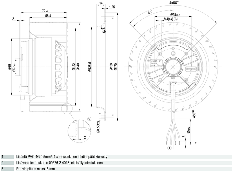 Keskipakopuhallin ebmpapst r2e140-al40-44 vas.kät 135w 2