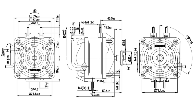 Puhallinmoottori Ebmpapst M4Q045-Da01-75 18W