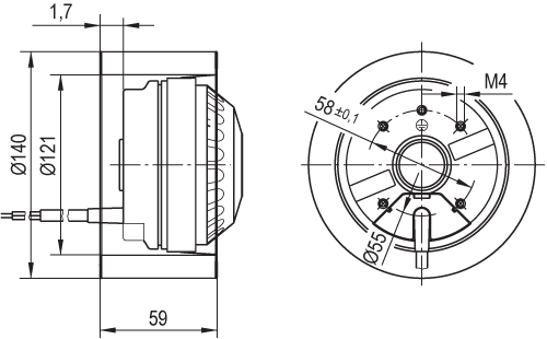 Keskipakopuhallin ebmpapst R2E140-AE77-34 2UF 105W