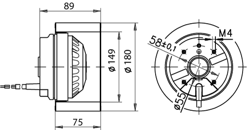 Keskipakopuhallin ebmpapst r4e180-ab01-11 3uf 110w