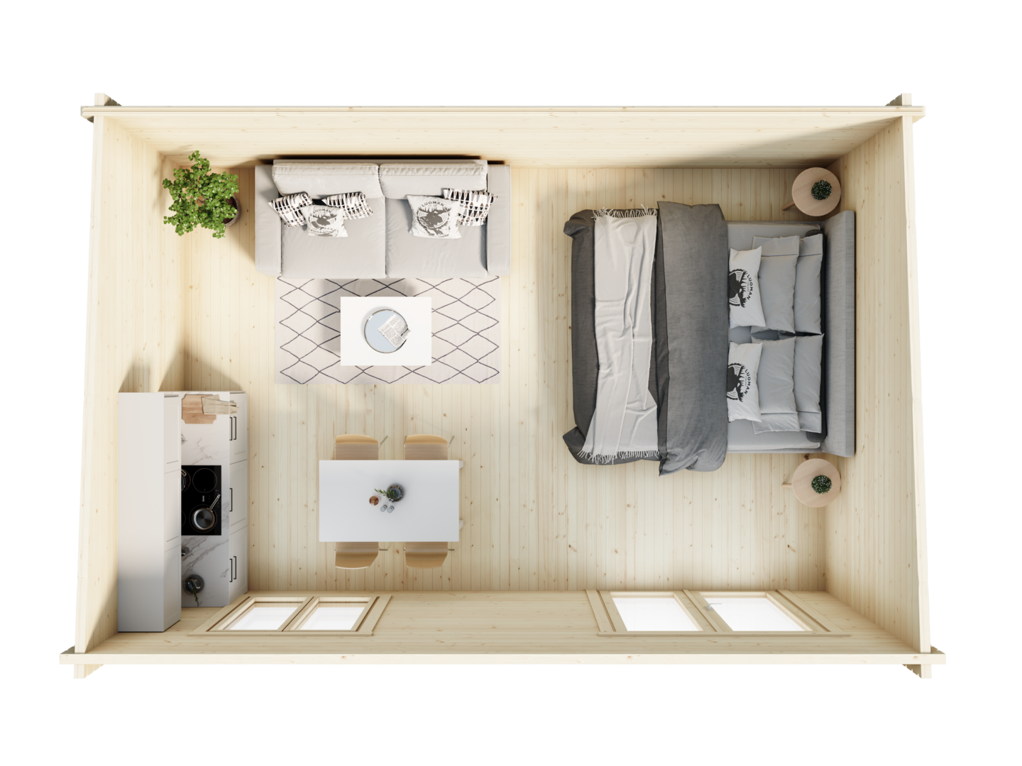 Vierasmaja Luoman Koppelo 24m² seinävahvuus 70mm