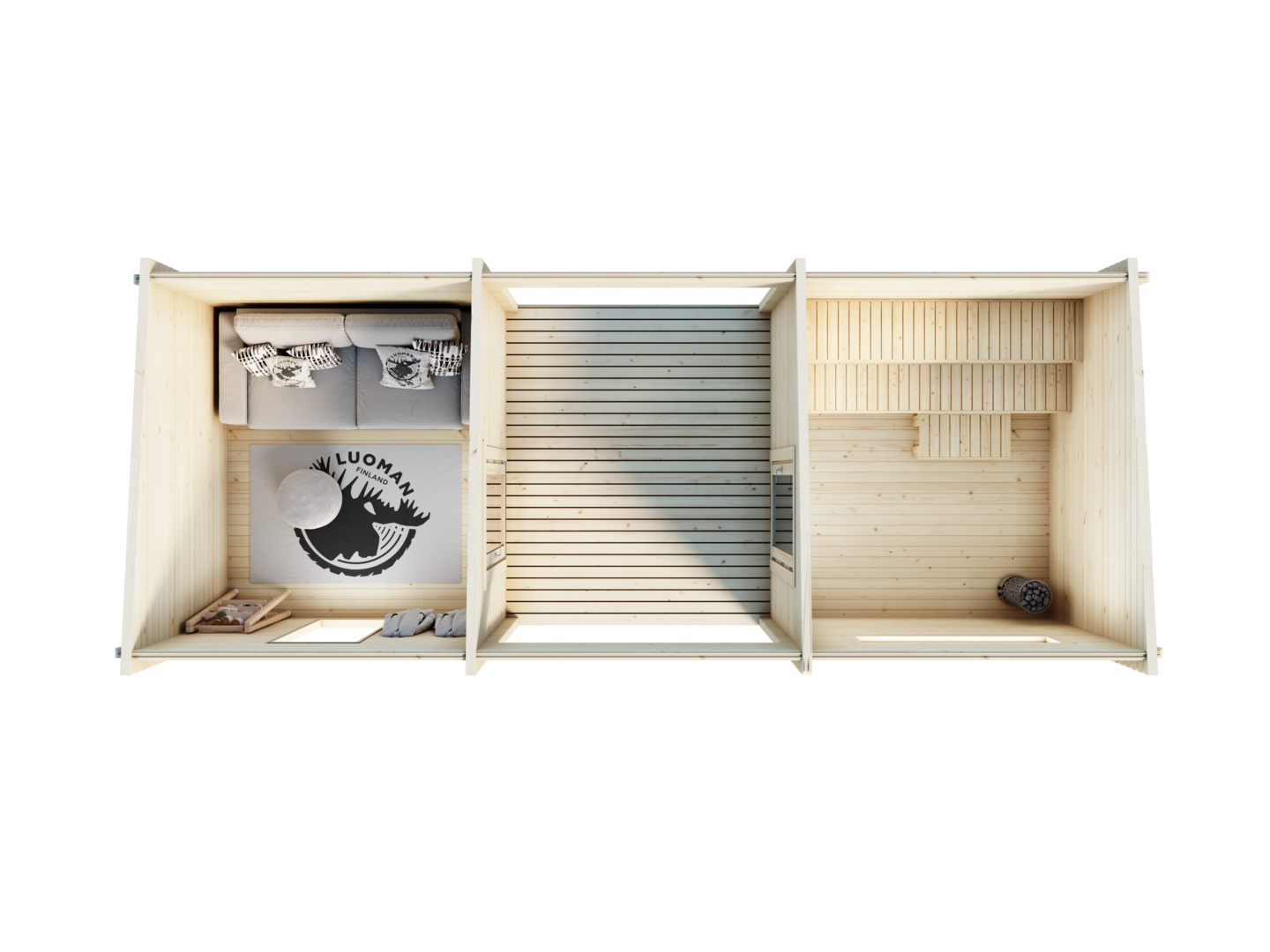 Saunamökki Luoman Kuovi 20m² seinävahvuus 70mm