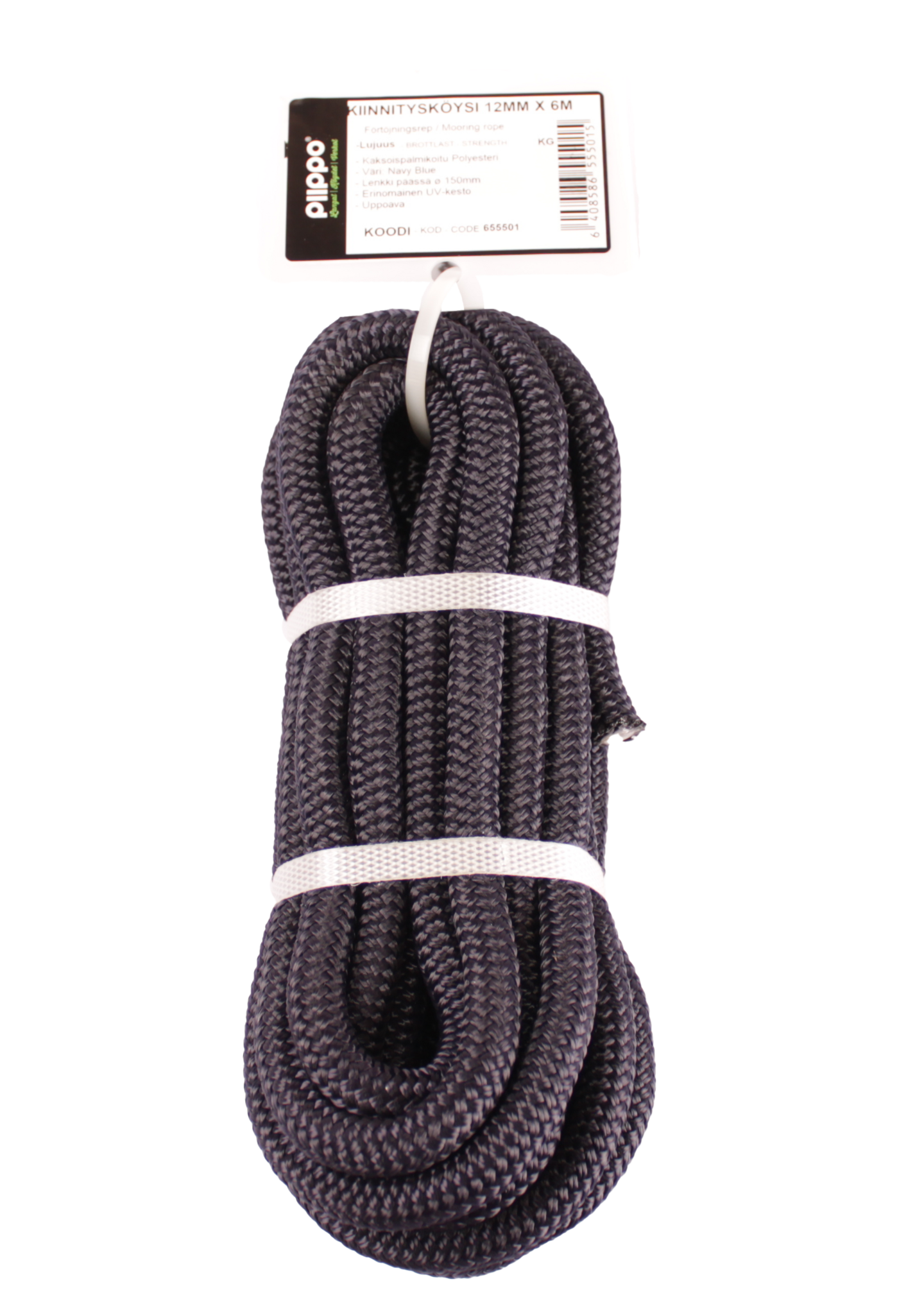 Kiinnitysköysi lenkillä Piippo 12mm 6m