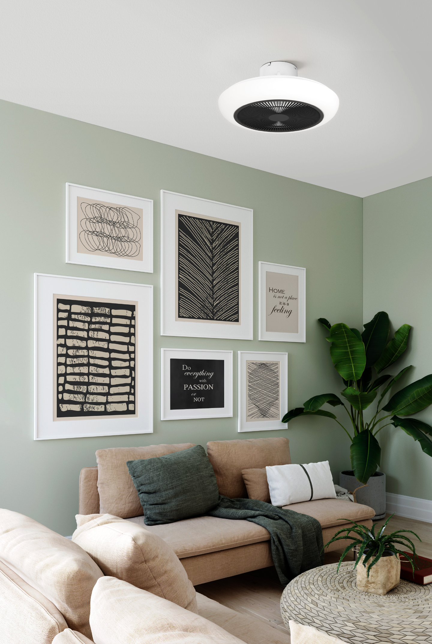 Tuuletinvalaisin EGLO Sayulita led valkoinen/musta 3x8,5W IP20