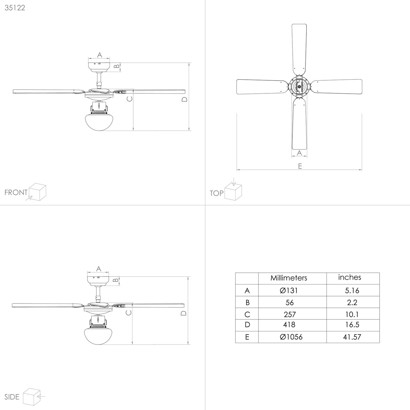 Tuuletinvalaisin EGLO Fortaleza musta/puu E27 maks. 60W, IP20