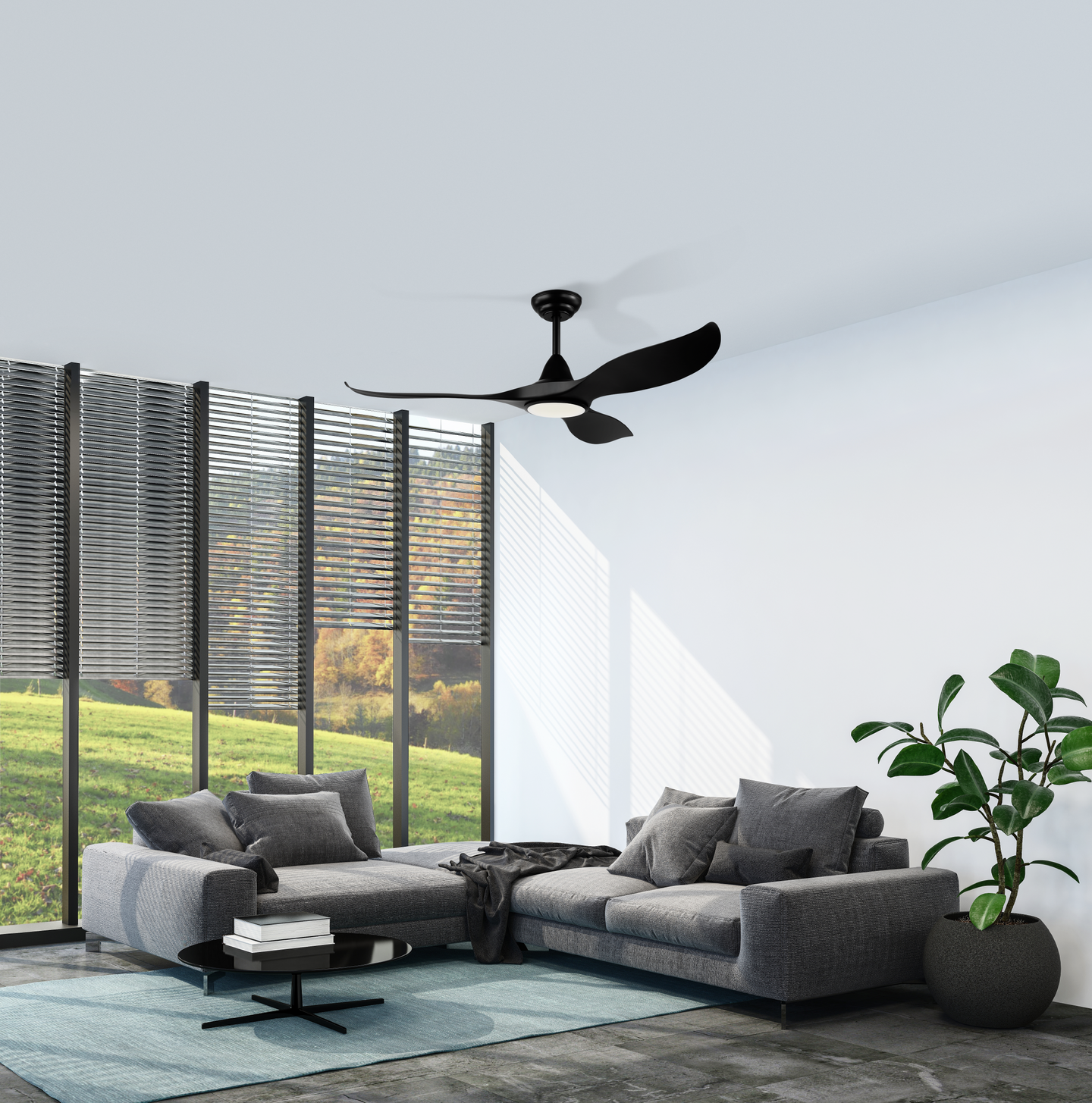 Tuuletinvalaisin EGLO Cirali52 ABS mattamusta