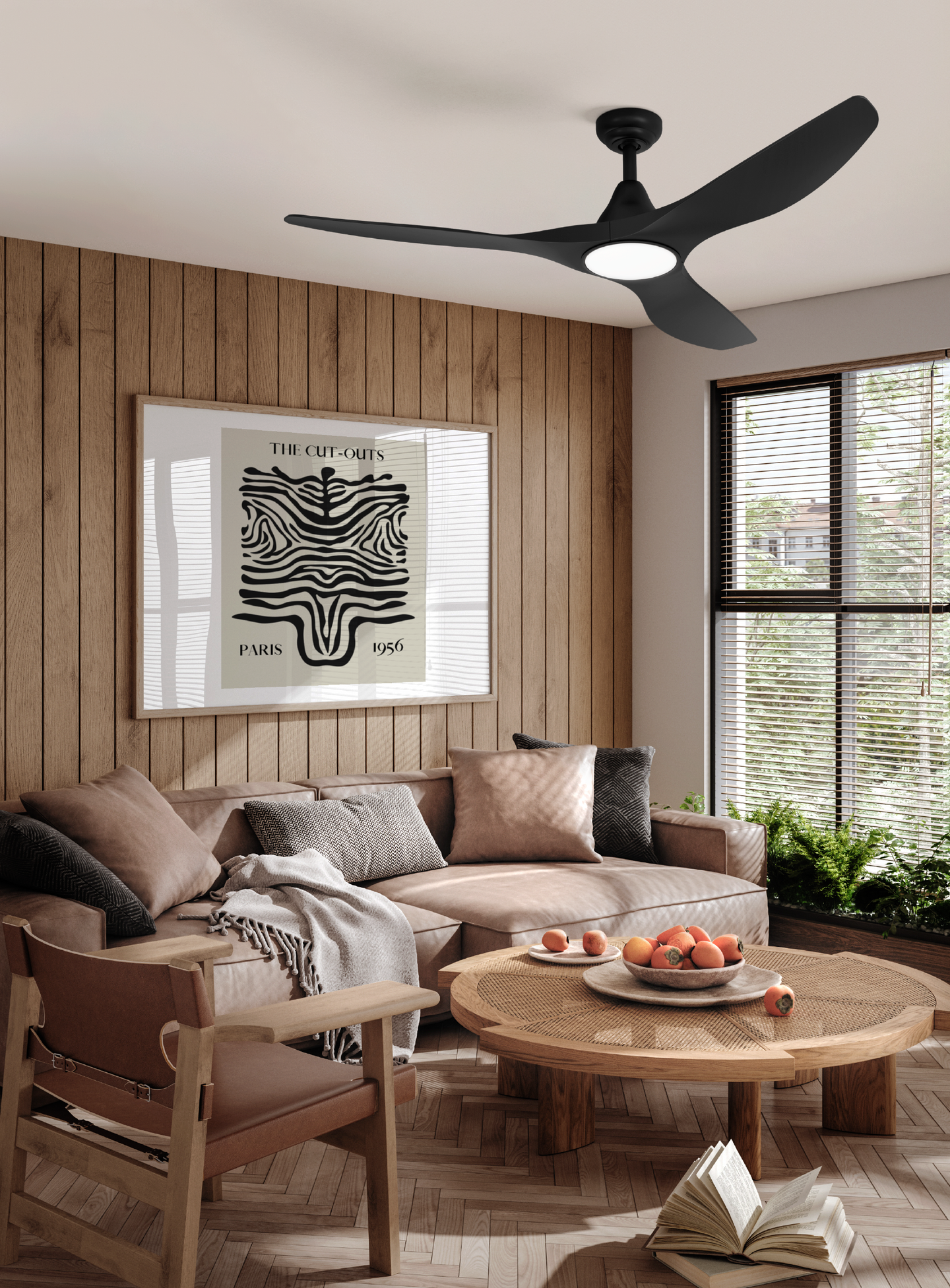 Tuuletinvalaisin EGLO Portsea led musta 19W IP20