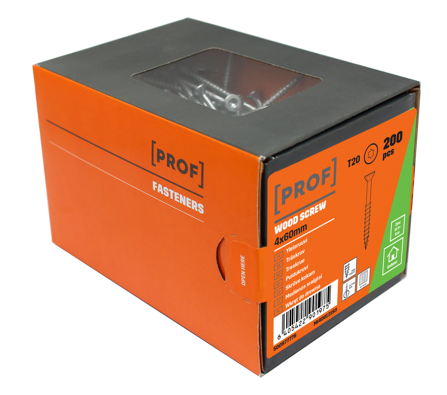 Yleisruuvi PROF uppokanta 4x60 sähkösinkitty T20 200kpl