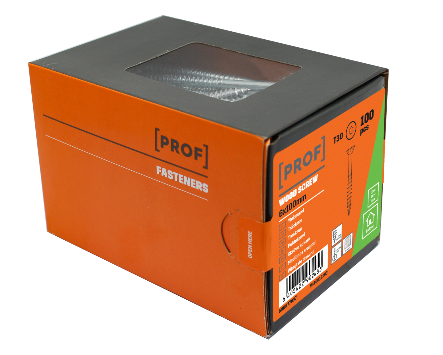Yleisruuvi PROF uppokanta 6x100 sähkösinkitty T30 100kpl