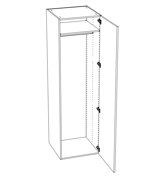 GARDEROB 600 HYLLA&KLÄDSTÅNG STOMME EGK6 MED GGJ