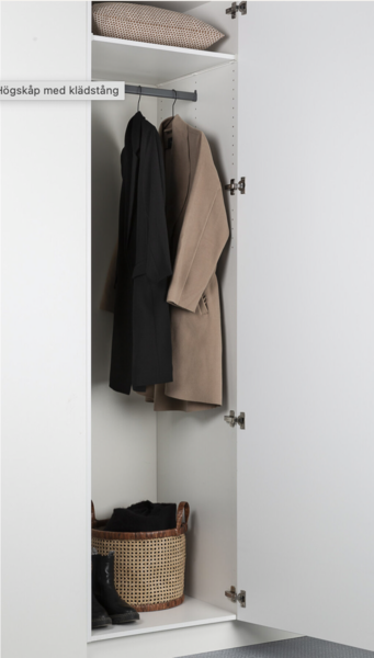 GARDEROB 600 HYLLA&KLÄDSTÅNG STOMME EGK6 MED GGJ