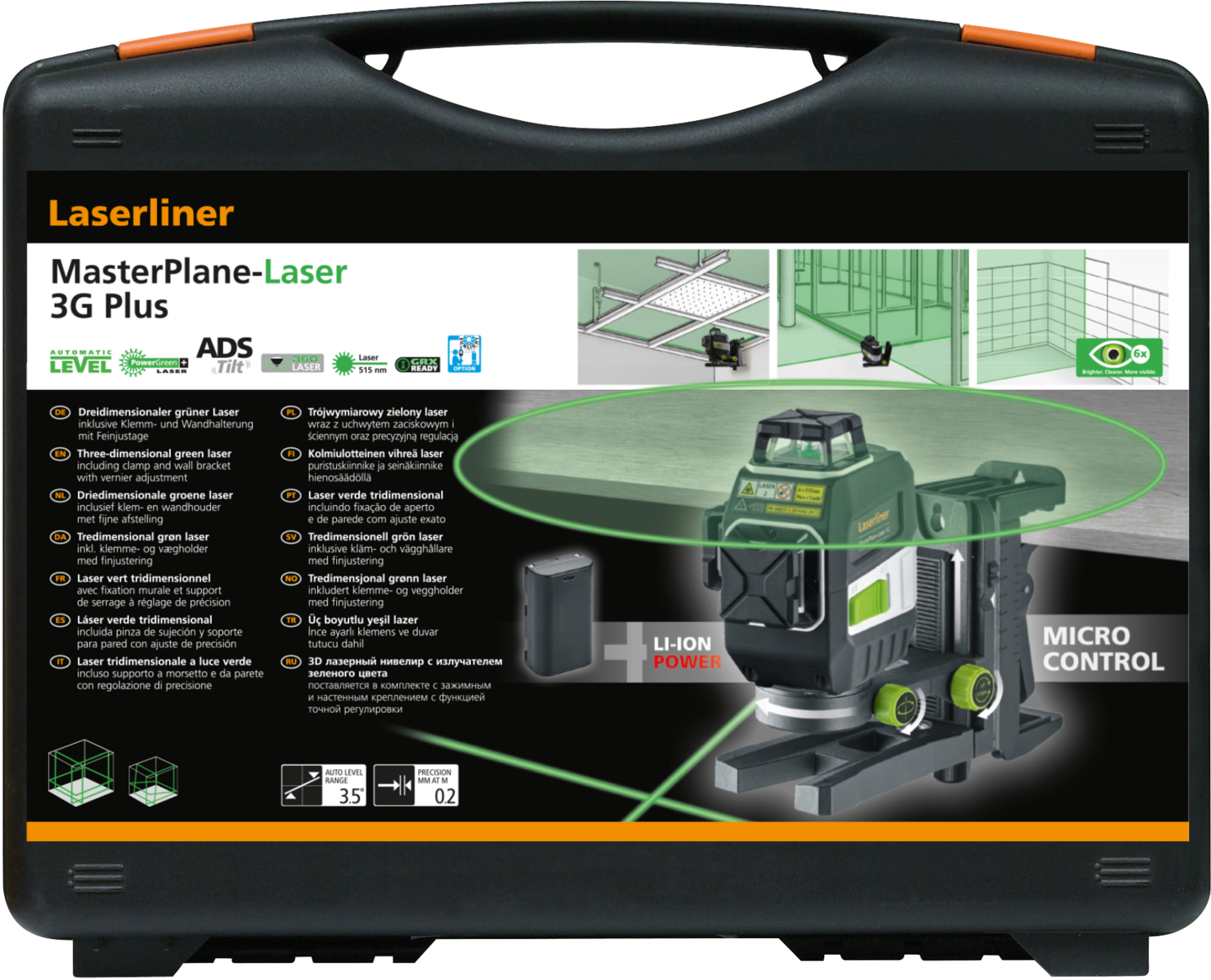 Linjalaser Laserliner MasterPlane-Laser 3G Plus