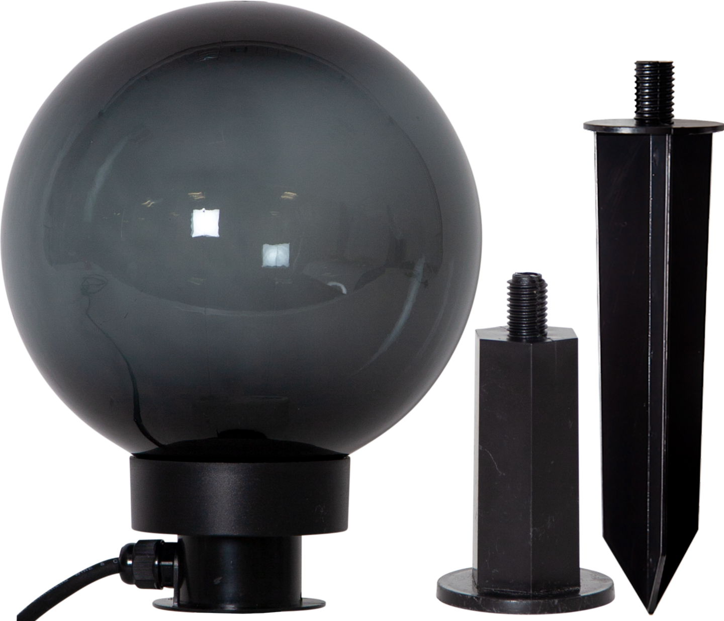 Maapiikkivalaisin EGLO Monterollo smoke halk 20 cm musta E27 maks 40W IP44