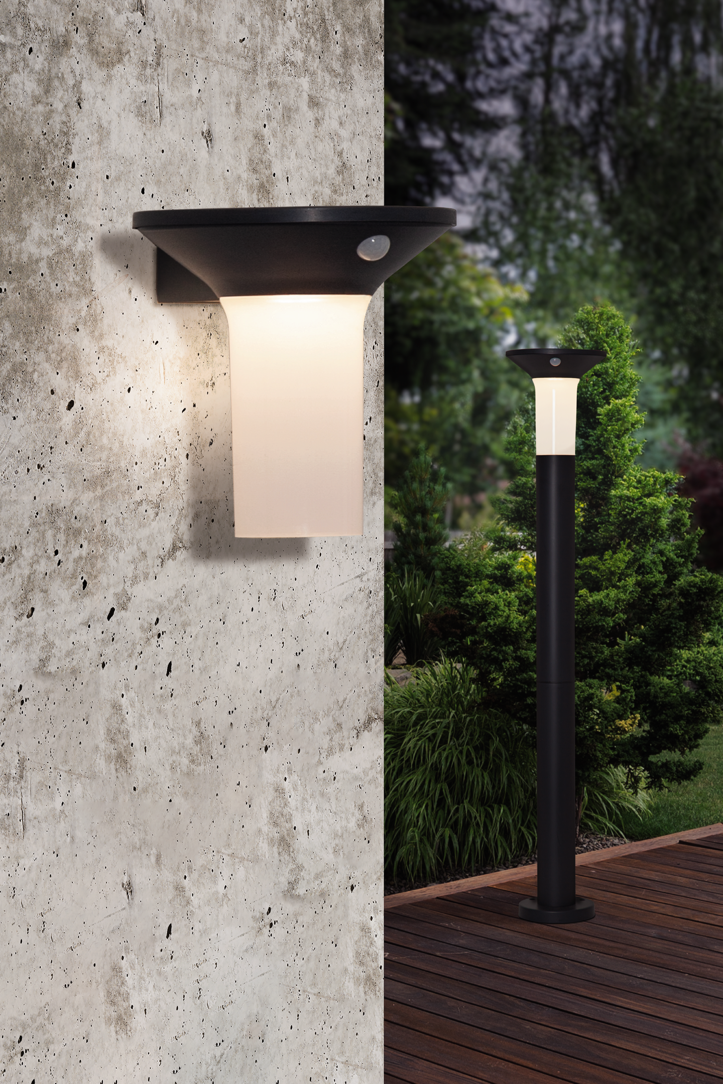 Aurinkokennopylväsvalaisin EGLO Corbezzola liiketunnistimella 6x0,03W led IP44