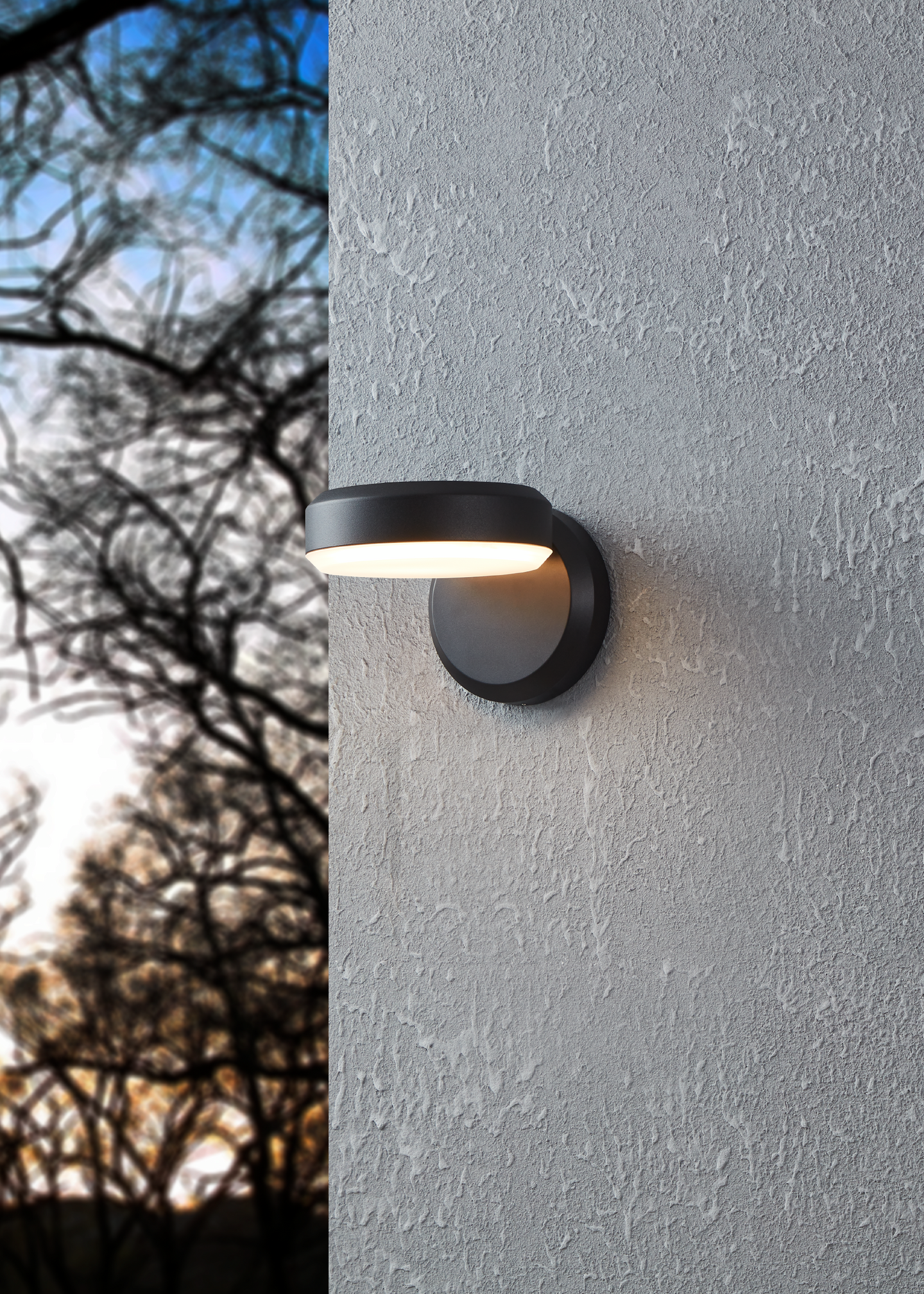 Ulkoseinävalaisin EGLO Fornaci musta/valkoinen 8,7W led IP54