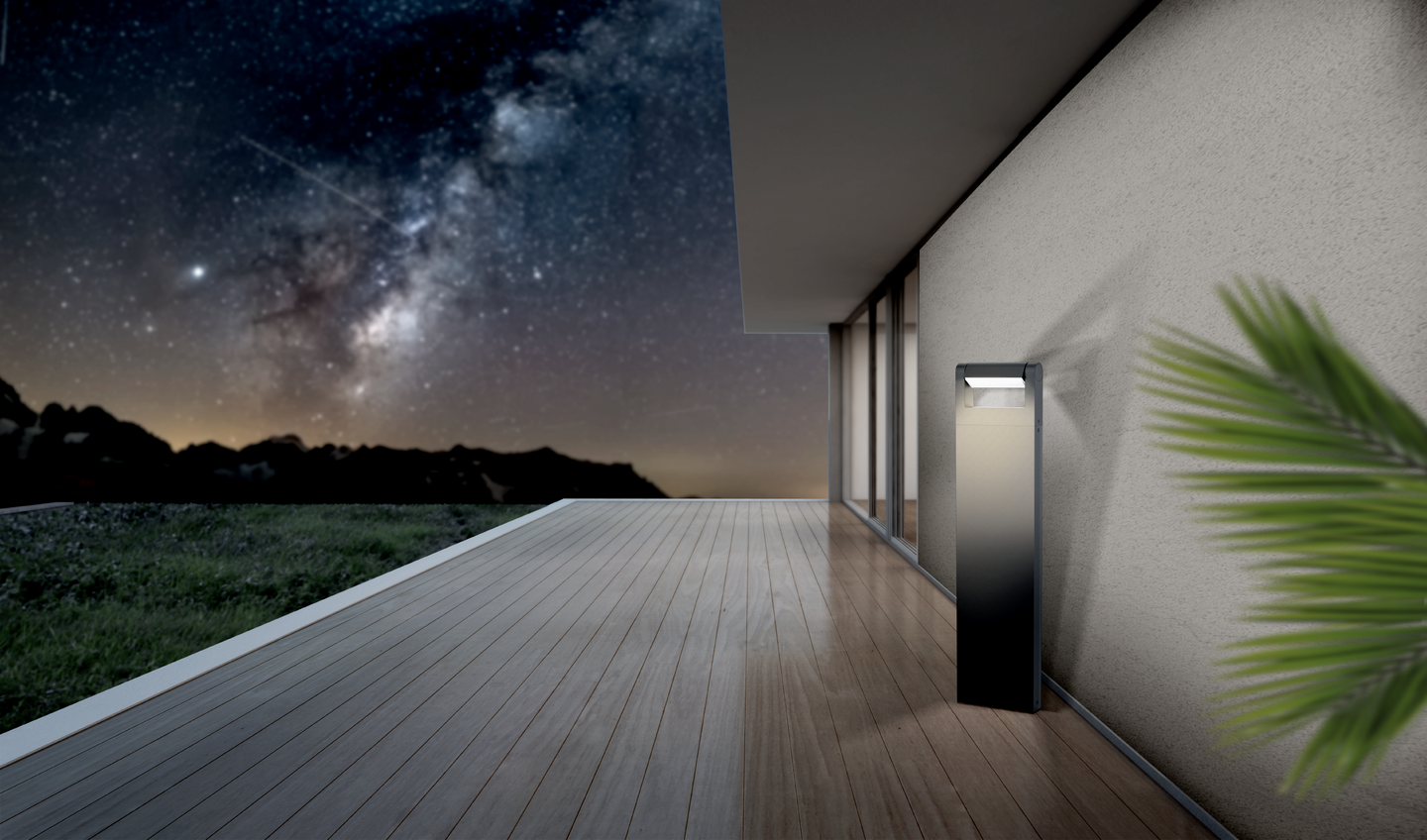 Ulkopylväsvalaisin EGLO Brianza 80cm musta/valkoinen 4,8W led IP44