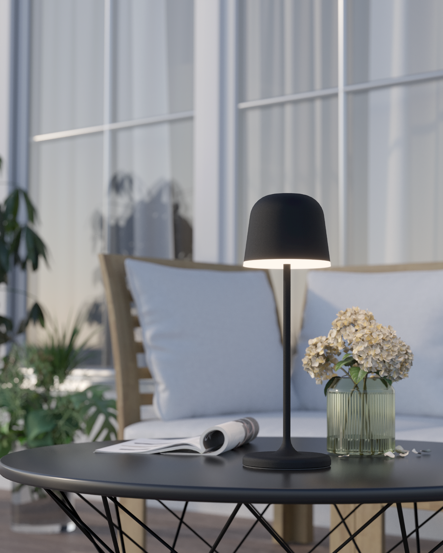 Ulkopöytävalaisin ladattava EGLO Mannera musta 2,2W led IP54