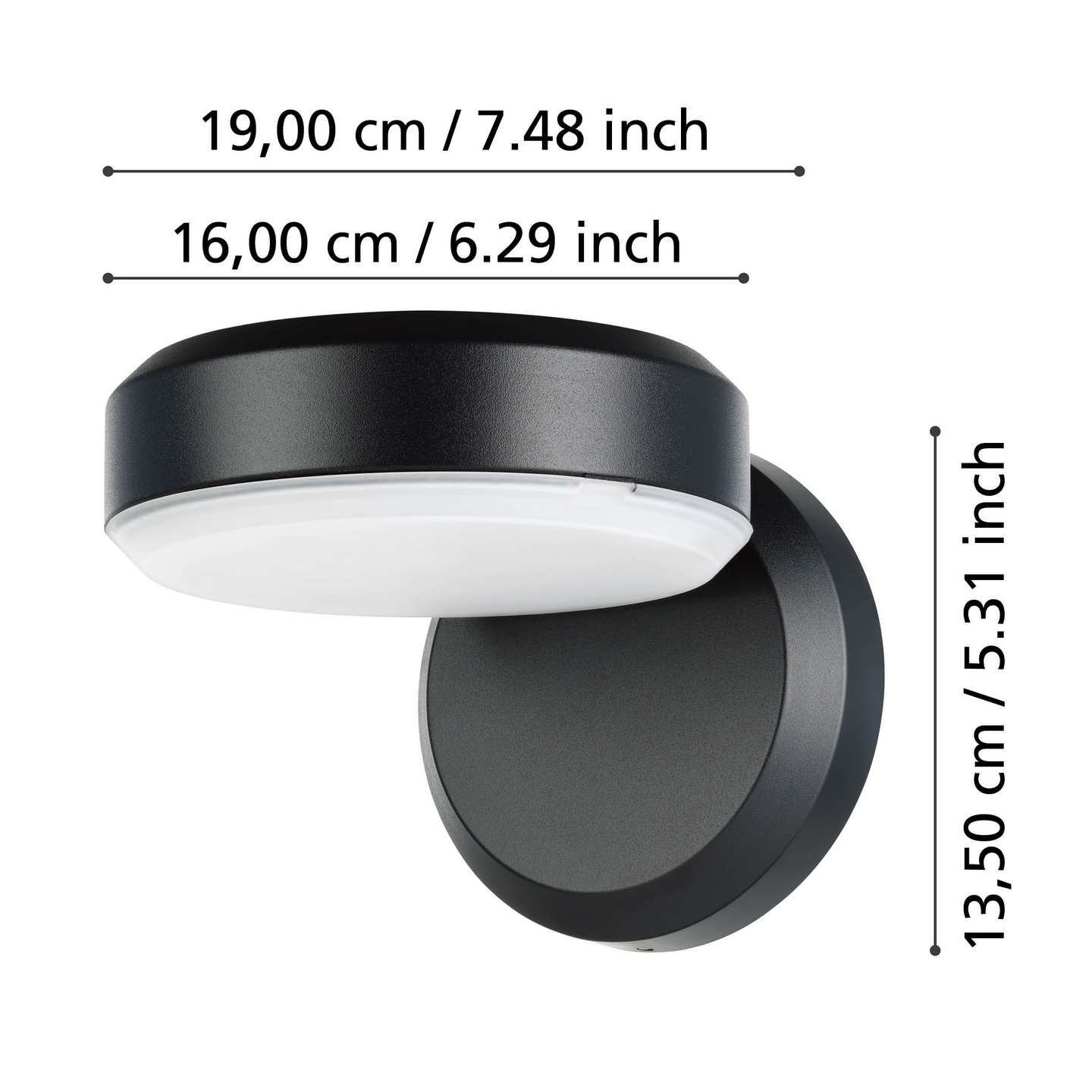 Ulkoseinävalaisin EGLO Fornaci musta/valkoinen 8,7W led IP54