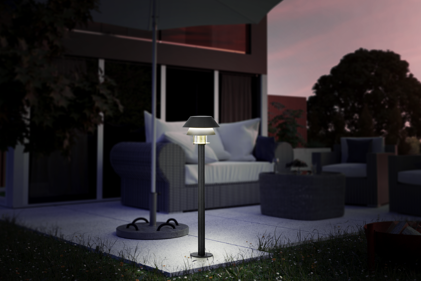 Ulkopylväsvalaisin EGLO Chiappera 80cm 40W E27 IP65 musta