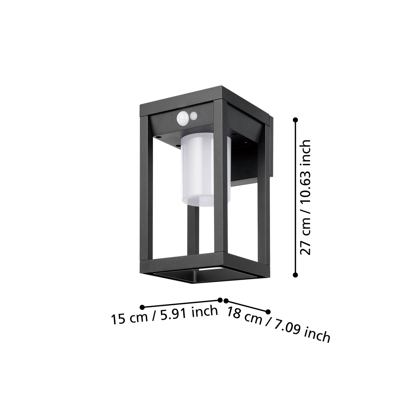 Aurinkokennovalaisin EGLO Martano liiketunnistimella musta 3,7W led IP44