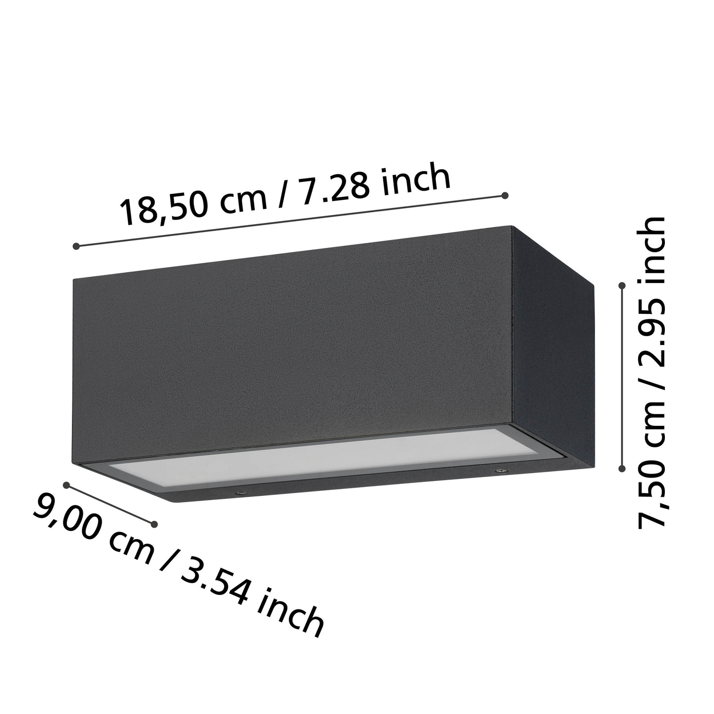 Ulkoseinävalaisin EGLO Spongano 18,5x9cm musta 2x5W led IP65