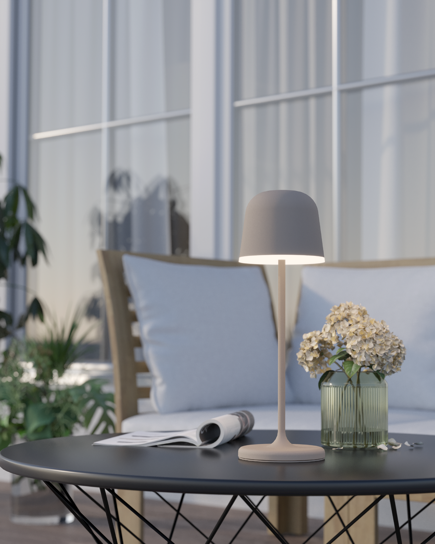 Ulkopöytävalaisin ladattava EGLO Mannera hiekka 2,2W led IP54