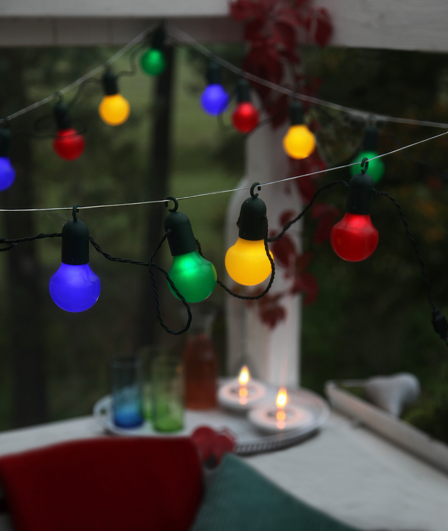 Ulkovalosarja EGLO Frosolone värikäs 570cm 20x0,064W IP44