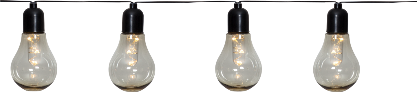 Ulkovalosarja EGLO Libisa musta/kirkas 405cm 10x0,06W IP44