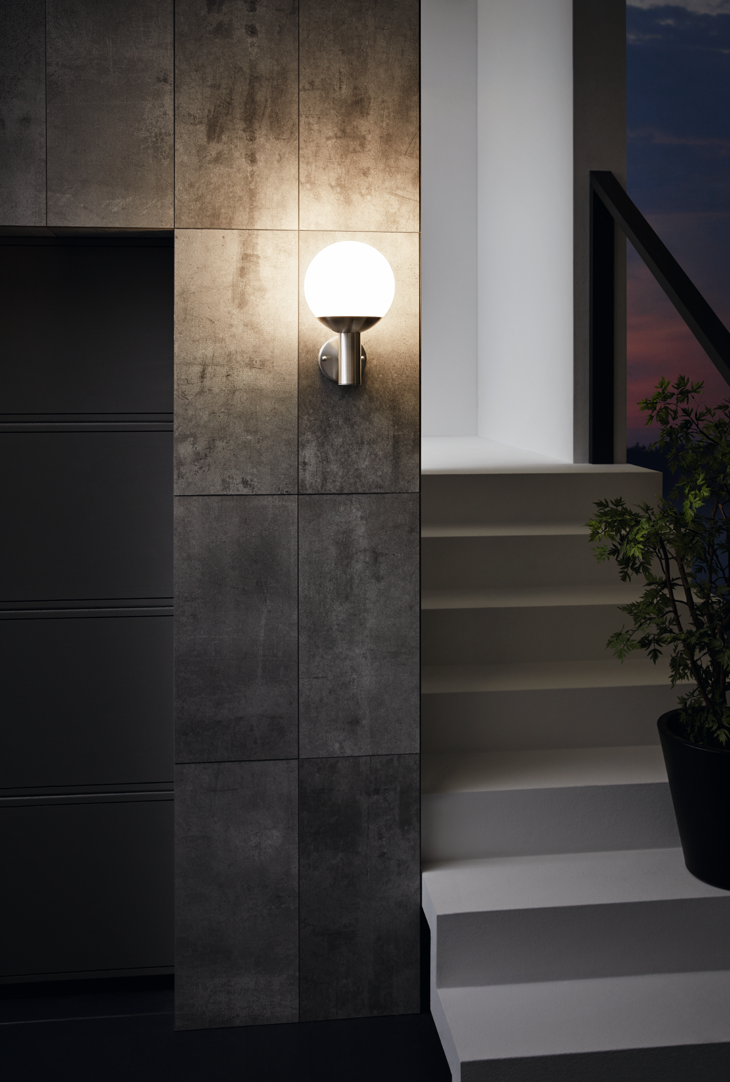 Ulkoseinävalaisin EGLO Connect.z Nisia-z rosteri/valkoinen 9W E27 RGB IP44