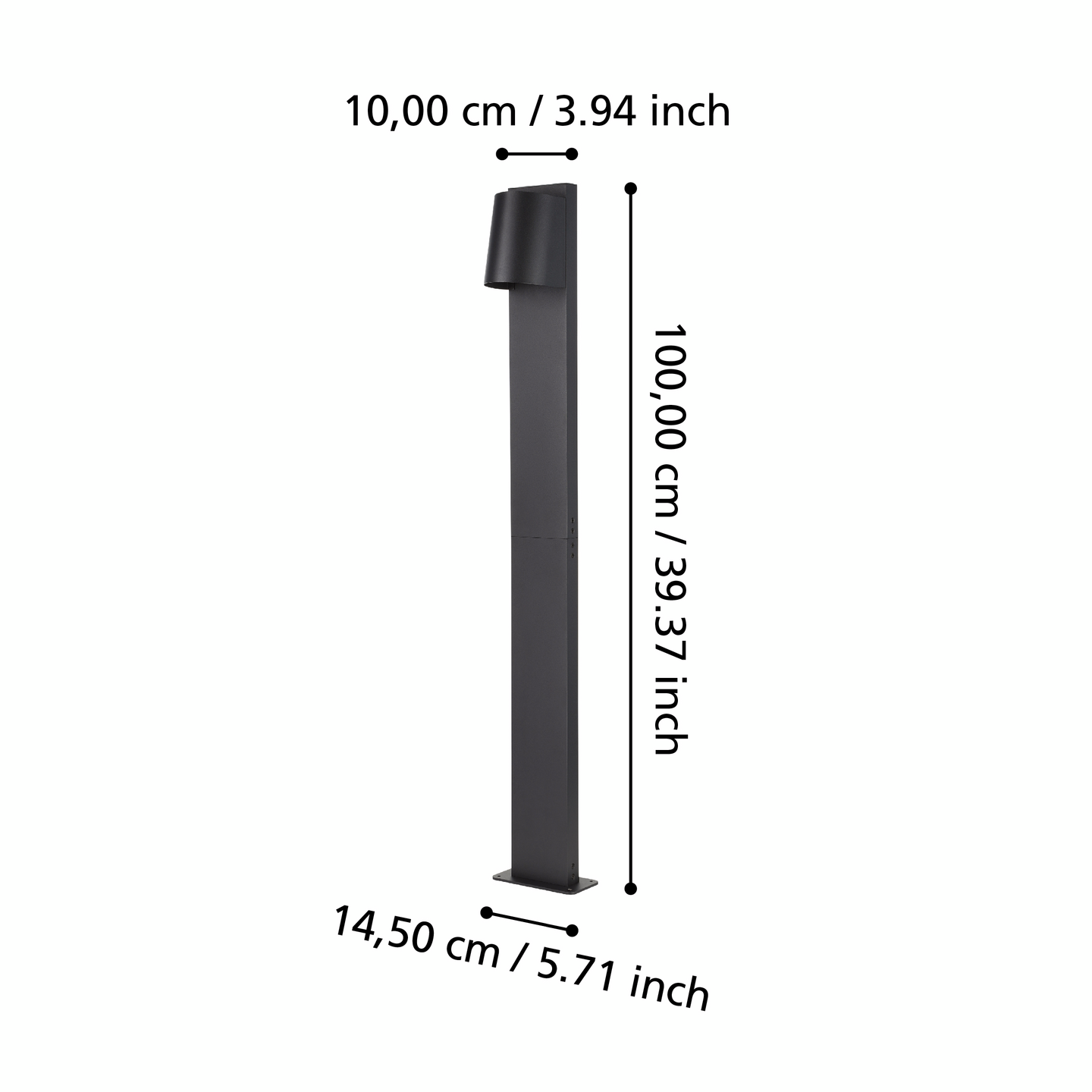 Ulkopylväsvalaisin EGLO Stagnone musta 100cm 4,6W GU10 IP54