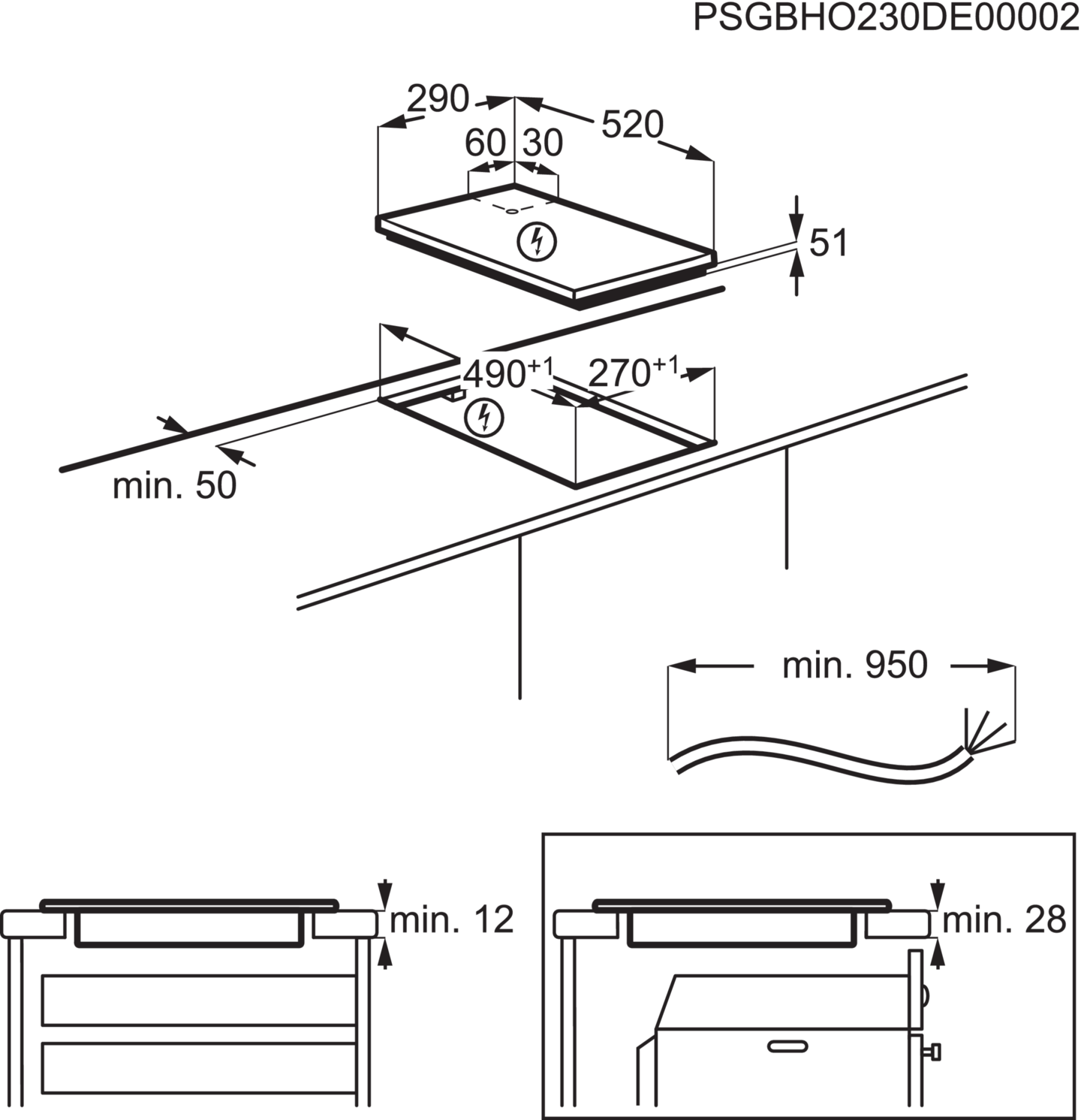 Keittotaso Electrolux HOI336F 30cm induktio