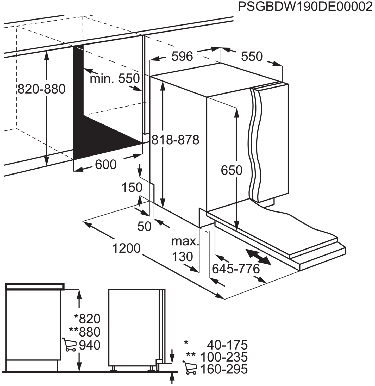 Astianpesukone Electrolux EEA27200L 60cm integroitava