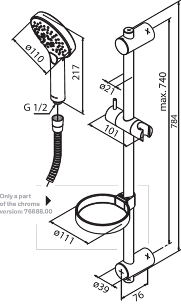 Suihkusetti Damixa 76688.55 Silhouet