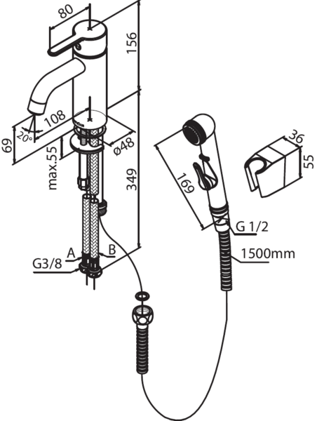 Pesuallashana Damixa Silhouet bidee grafiitinharmaa