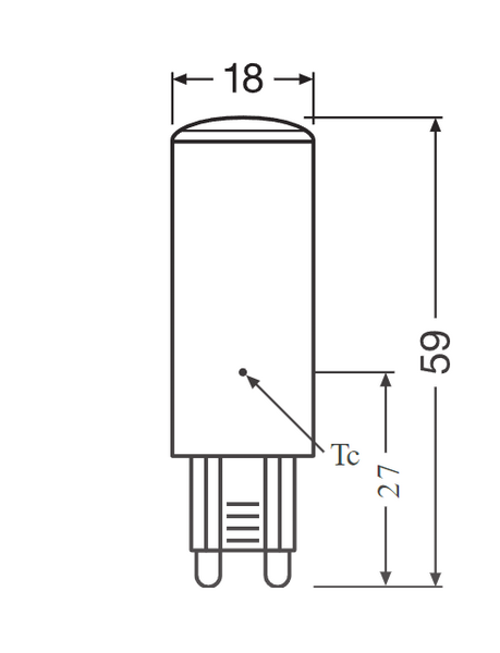 Pienoislamppu OSRAM Pin G9 600lm 2700K G9 230V