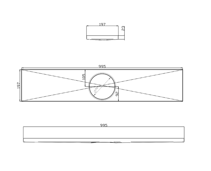 Lattiakaivon kouru Vieser Line musta