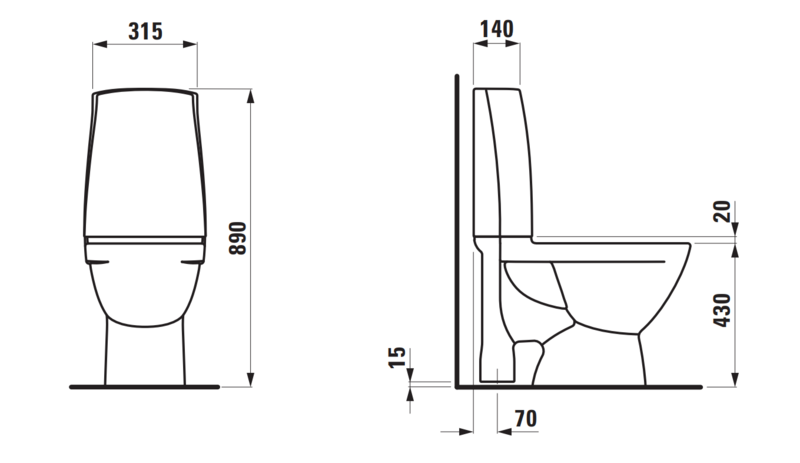 Wc-istuin Laufen Pro N Iso kannellinen
