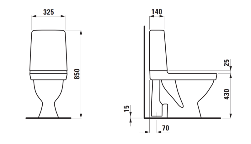 Wc-istuin ilman kantta Laufen Kompas Avoin S