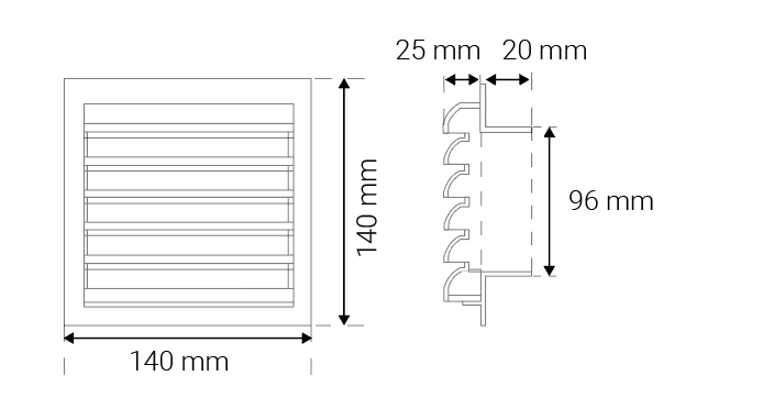 Ulkoritilä Velco YG-100 Musta