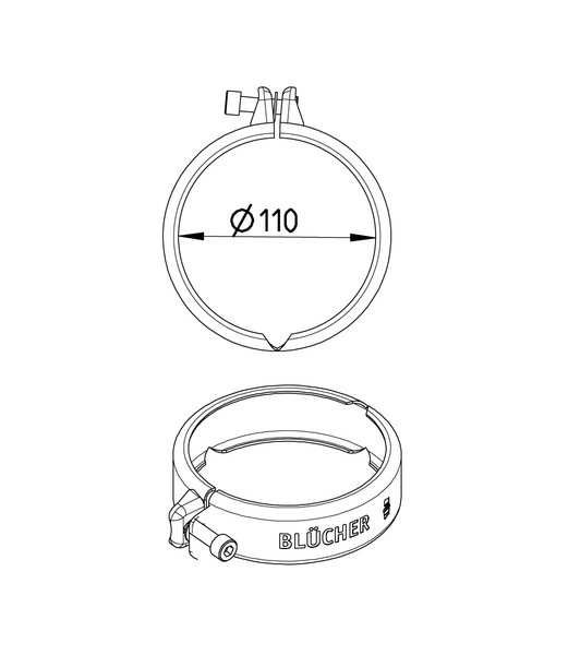 Liitospanta Blücher ruostumaton teräs 110mm