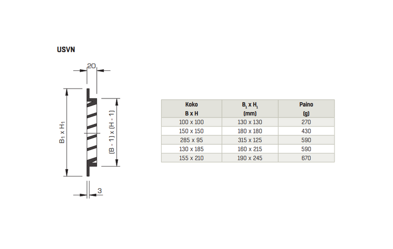 Ulkosäleikkö FläktGroup US-VN 130x185mm