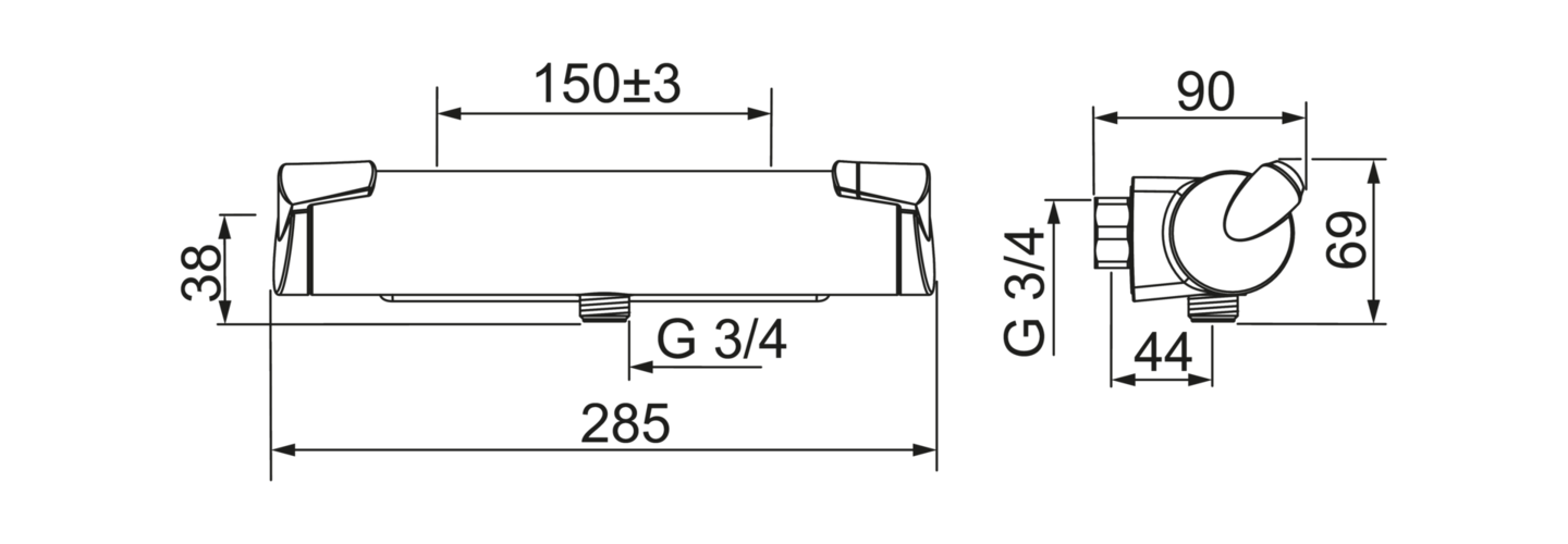 Suihkuhana Oras Optima 7161 termostaattinen