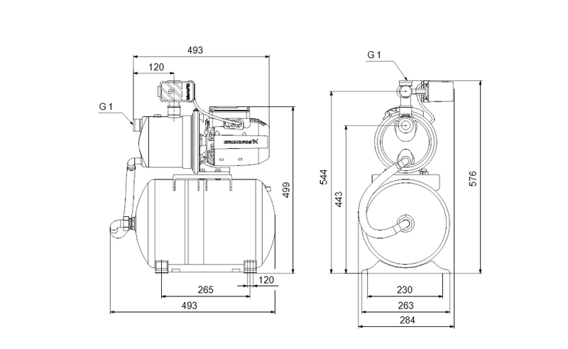 Vesiautomaatti Grundfos JP 4-47 PT-H 20L 1x230v 1,5m