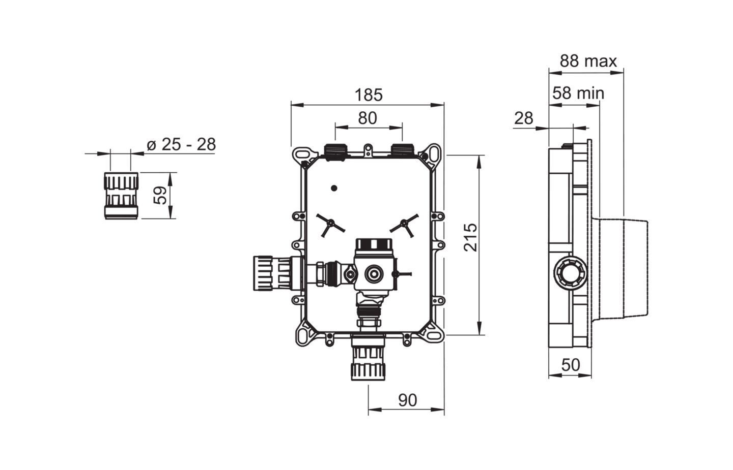 Piiloasennusosat urinaalin huuhtelulaitteelle Oras Electra 6517A