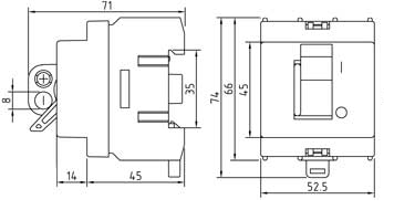 Pääkytkin Hager SH080 3X80A 0-1 400V